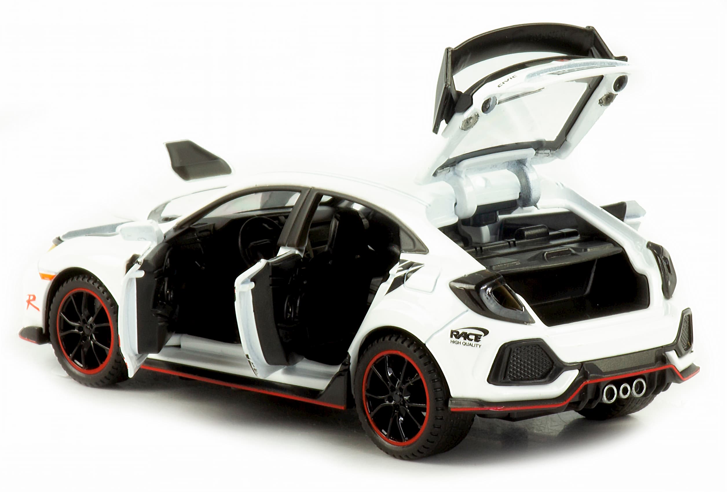 Металлическая машинка Jiaye Model 1:32 «Honda Civic Type R» 32571, 15 см., звук, свет, инерционная / Микс