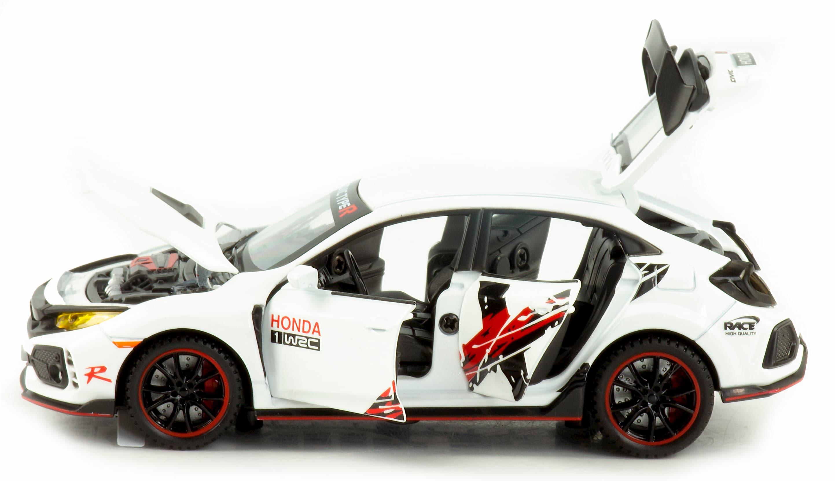 Металлическая машинка Jiaye Model 1:32 «Honda Civic Type R» 32571, 15 см., звук, свет, инерционная / Микс