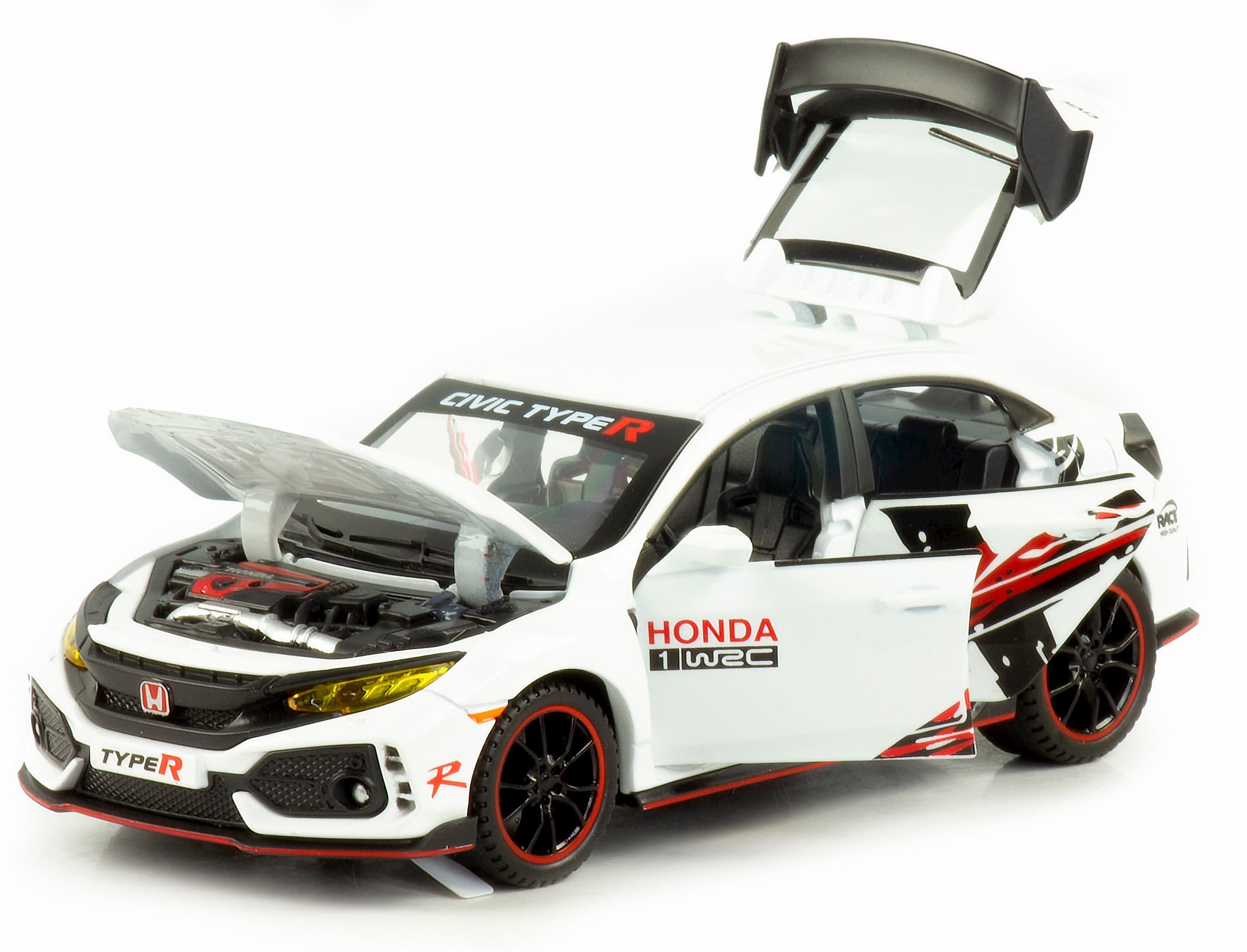 Металлическая машинка Jiaye Model 1:32 «Honda Civic Type R» 32571, 15 см., звук, свет, инерционная / Микс