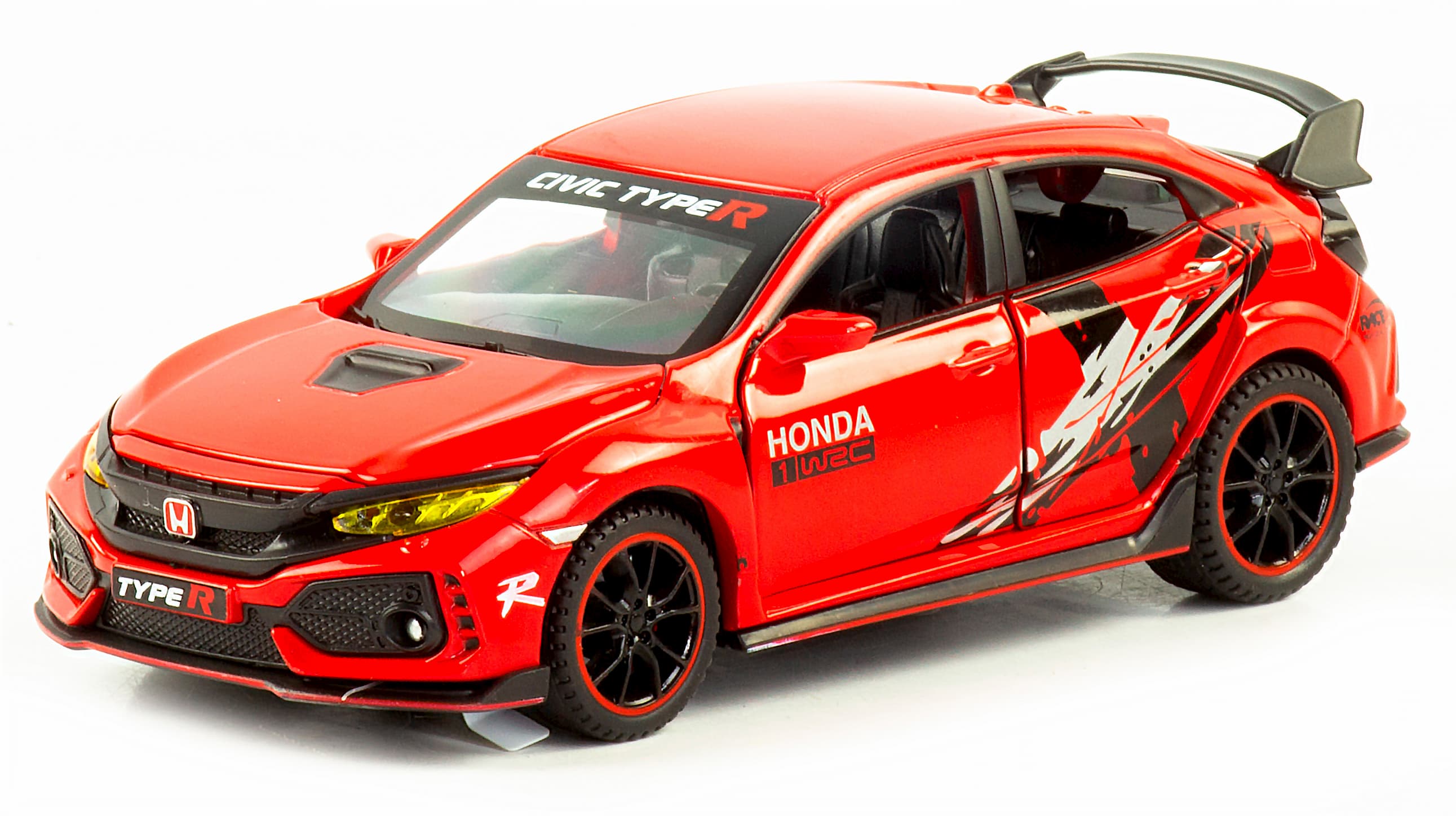 Металлическая машинка Jiaye Model 1:32 «Honda Civic Type R» 32571, 15 см., звук, свет, инерционная / Микс