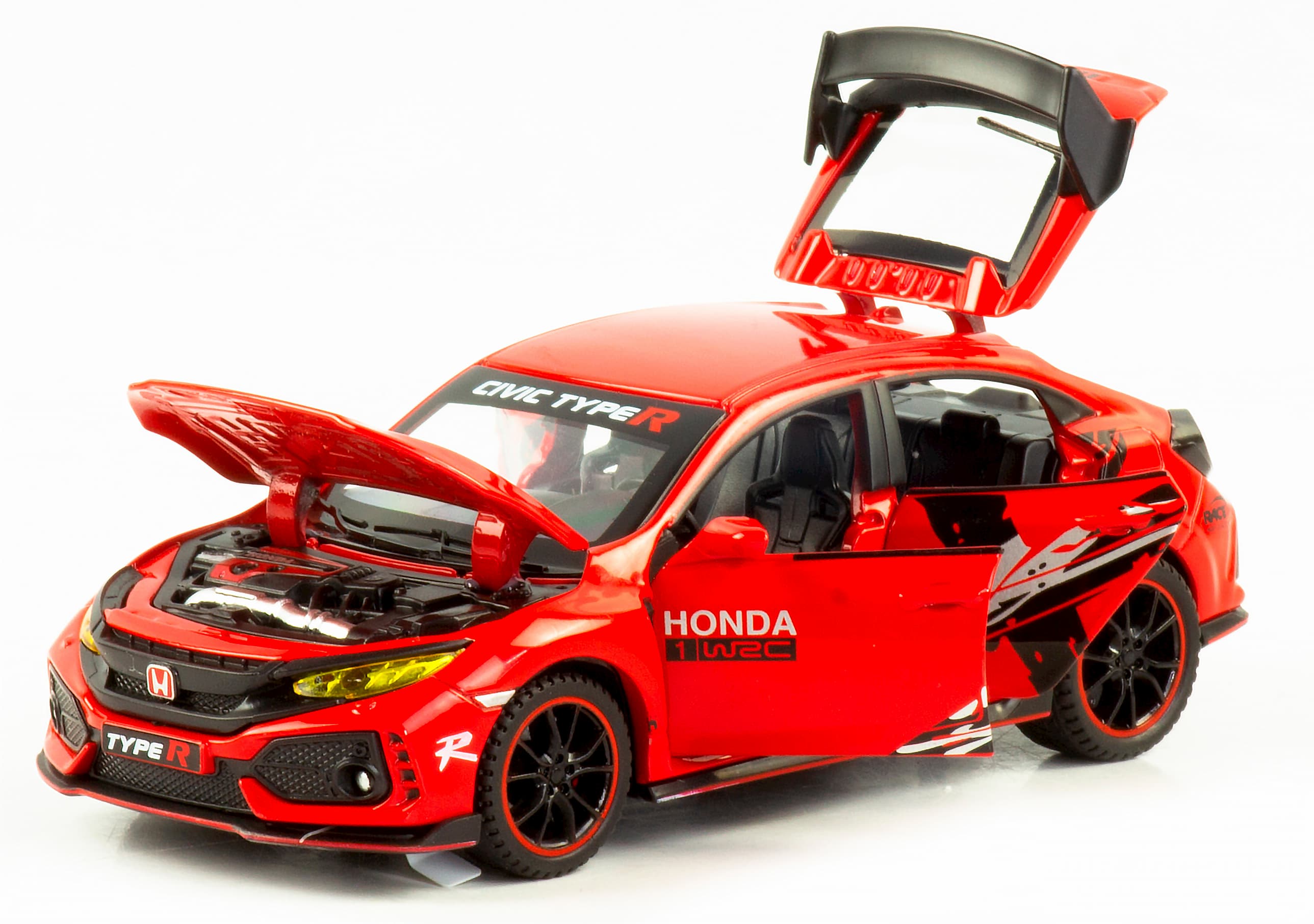 Металлическая машинка Jiaye Model 1:32 «Honda Civic Type R» 32571, 15 см., звук, свет, инерционная / Микс