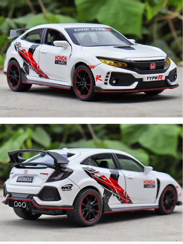 Металлическая машинка Jiaye Model 1:32 «Honda Civic Type R» 32571, 15 см., звук, свет, инерционная / Микс