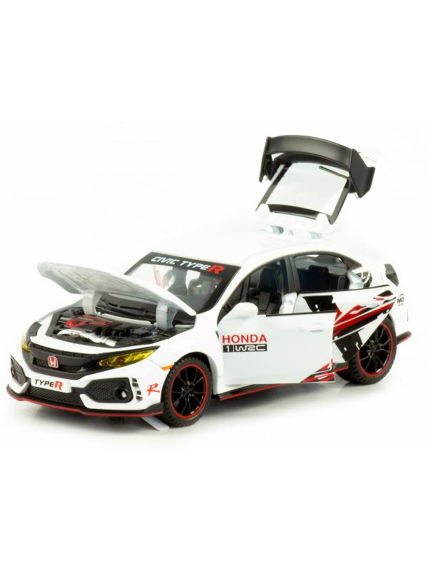 Металлическая машинка Jiaye Model 1:32 «Honda Civic Type R» 32571, 15 см., звук, свет, инерционная / Микс