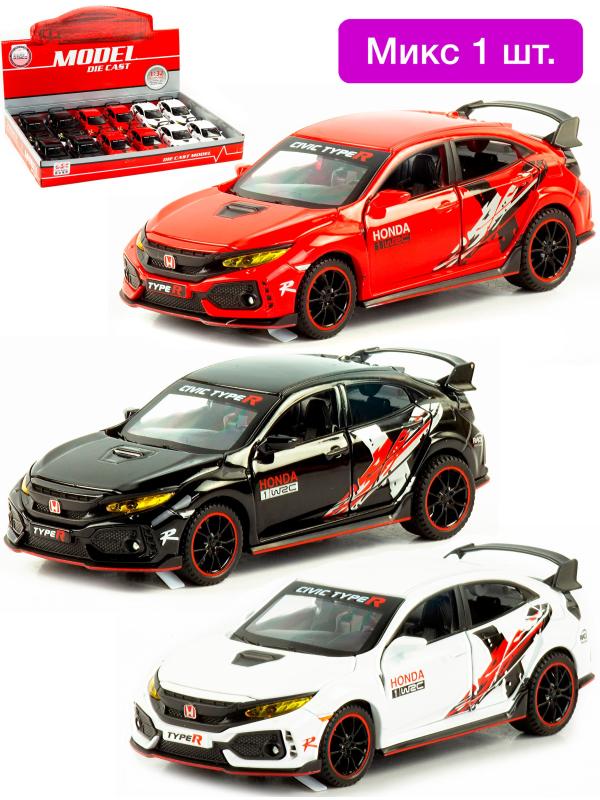 Металлическая машинка Jiaye Model 1:32 «Honda Civic Type R» 32571, 15 см., звук, свет, инерционная / Микс