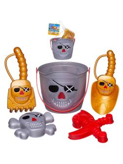 Набор игрушек для песочницы ABtoys Пираты в сетке, серебряный