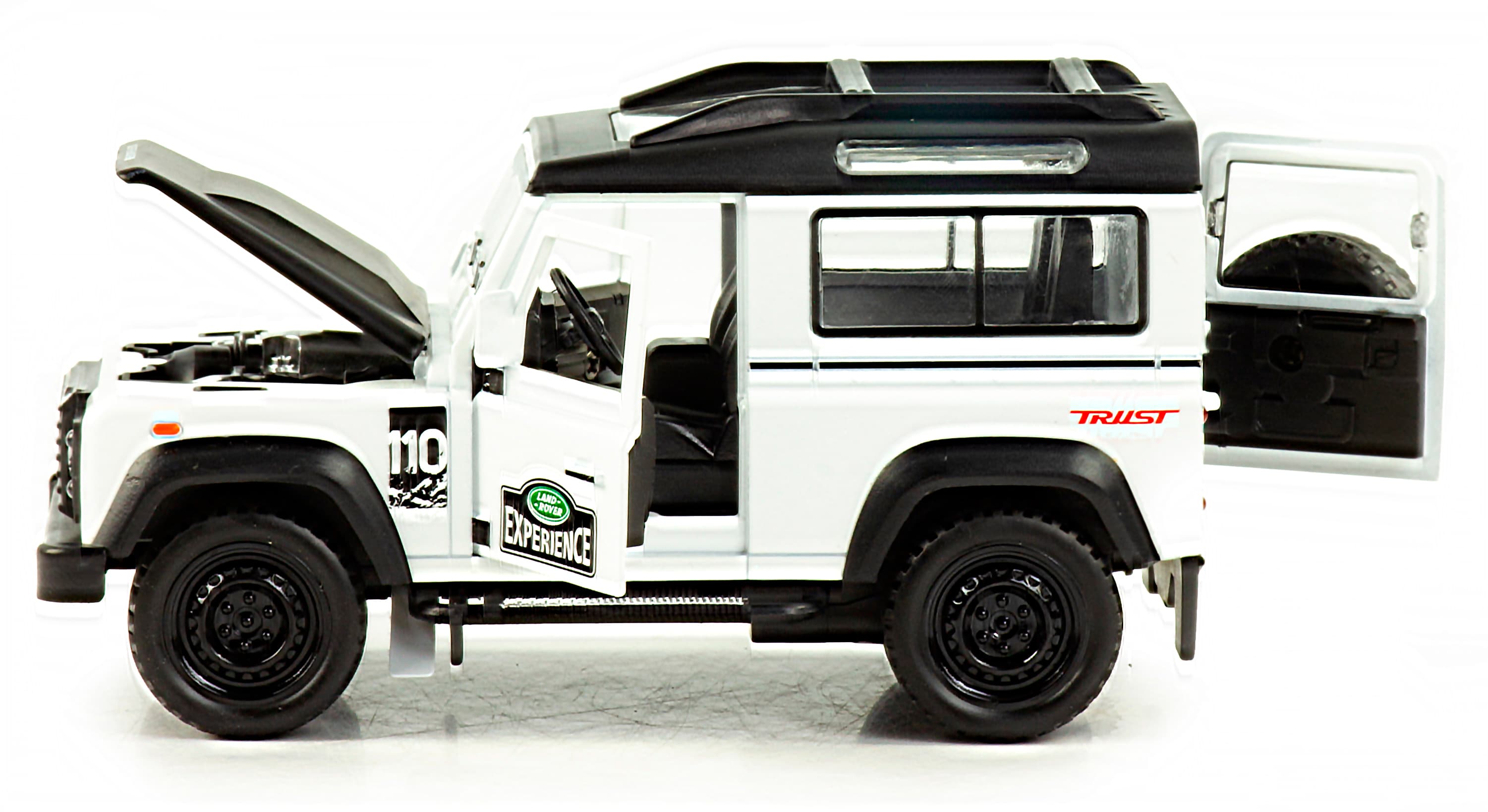 Металлическая машинка Jiaye Model 1:32 «Land Rover Defender 110» 32561, 14.5 см., звук, свет, инерционная / Микс
