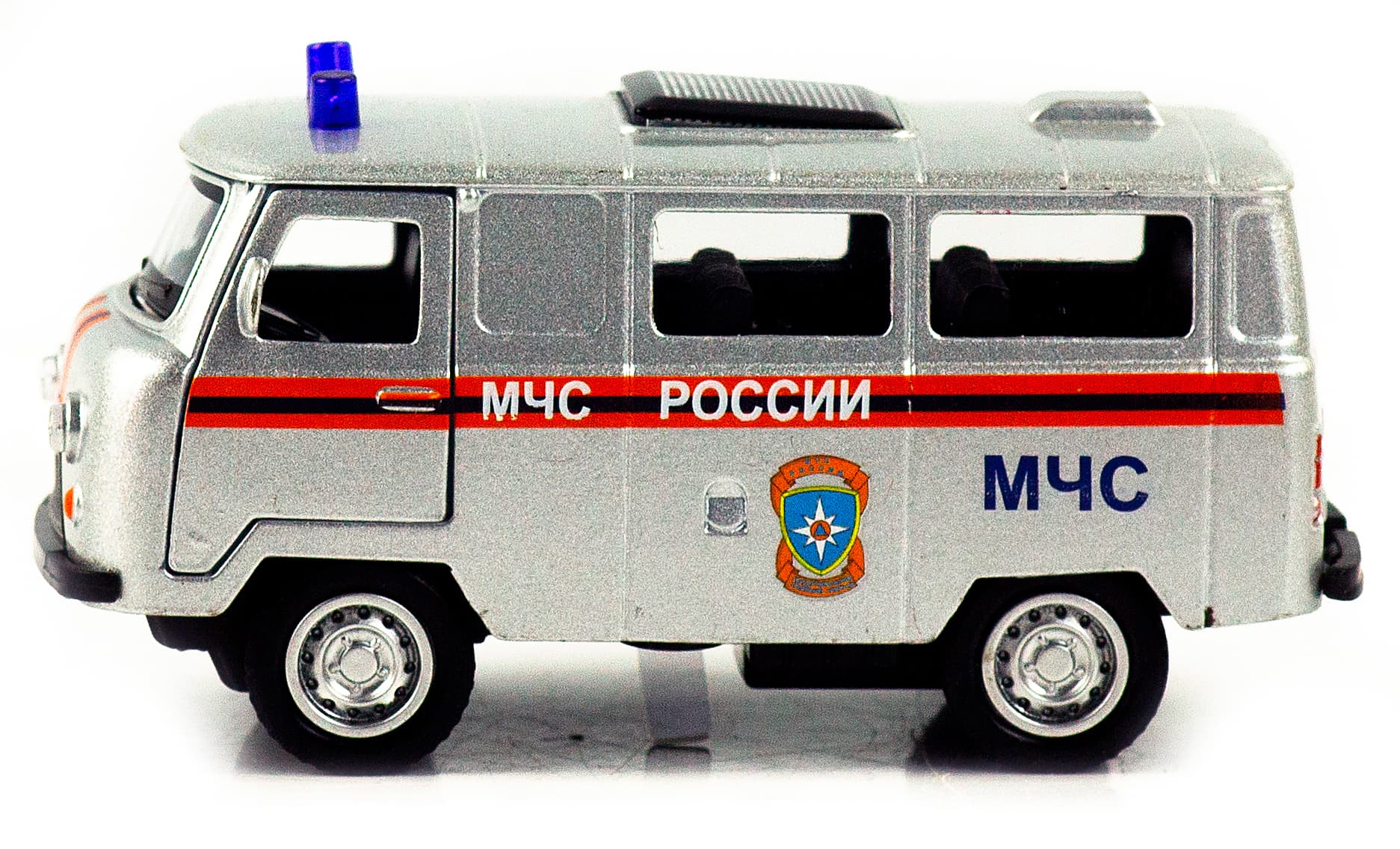 Металлическая машинка 1:32 «Микроавтобус УАЗ Буханка 39625: Служебный» 12 см. 189P-12D, инерционная, свет, звук / Микс