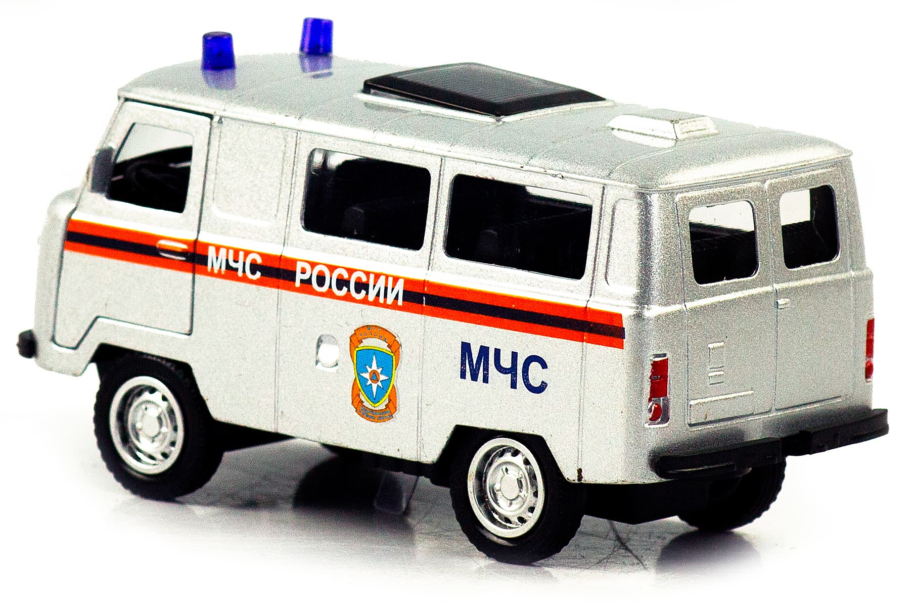 Металлическая машинка 1:32 «Микроавтобус УАЗ Буханка 39625: Служебный» 12 см. 189P-12D, инерционная, свет, звук / Микс