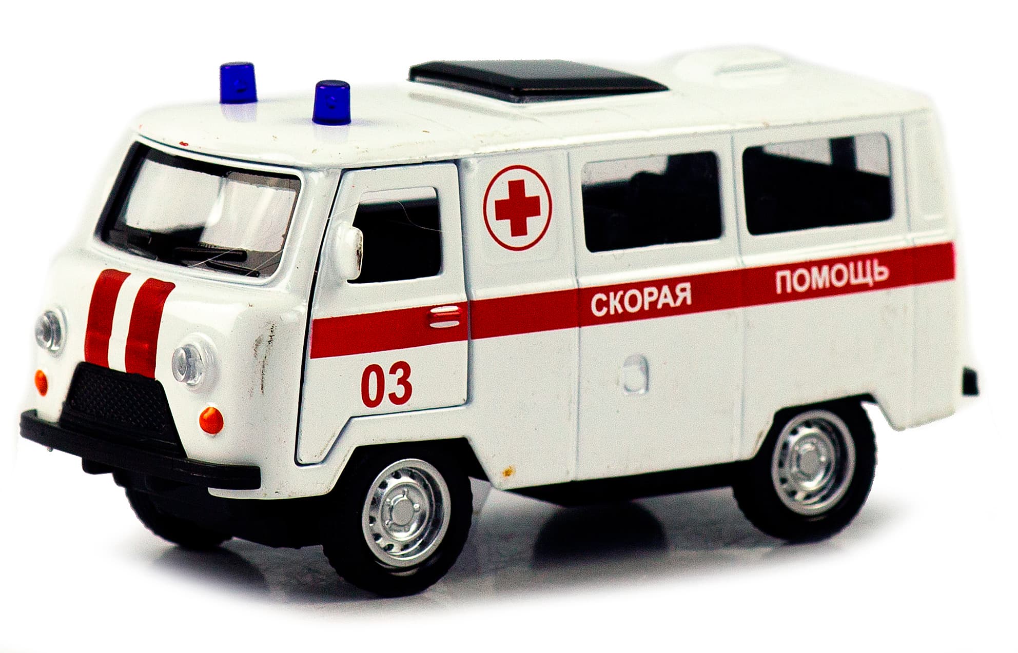 Металлическая машинка 1:32 «Микроавтобус УАЗ Буханка 39625: Служебный» 12 см. 189P-12D, инерционная, свет, звук / Микс