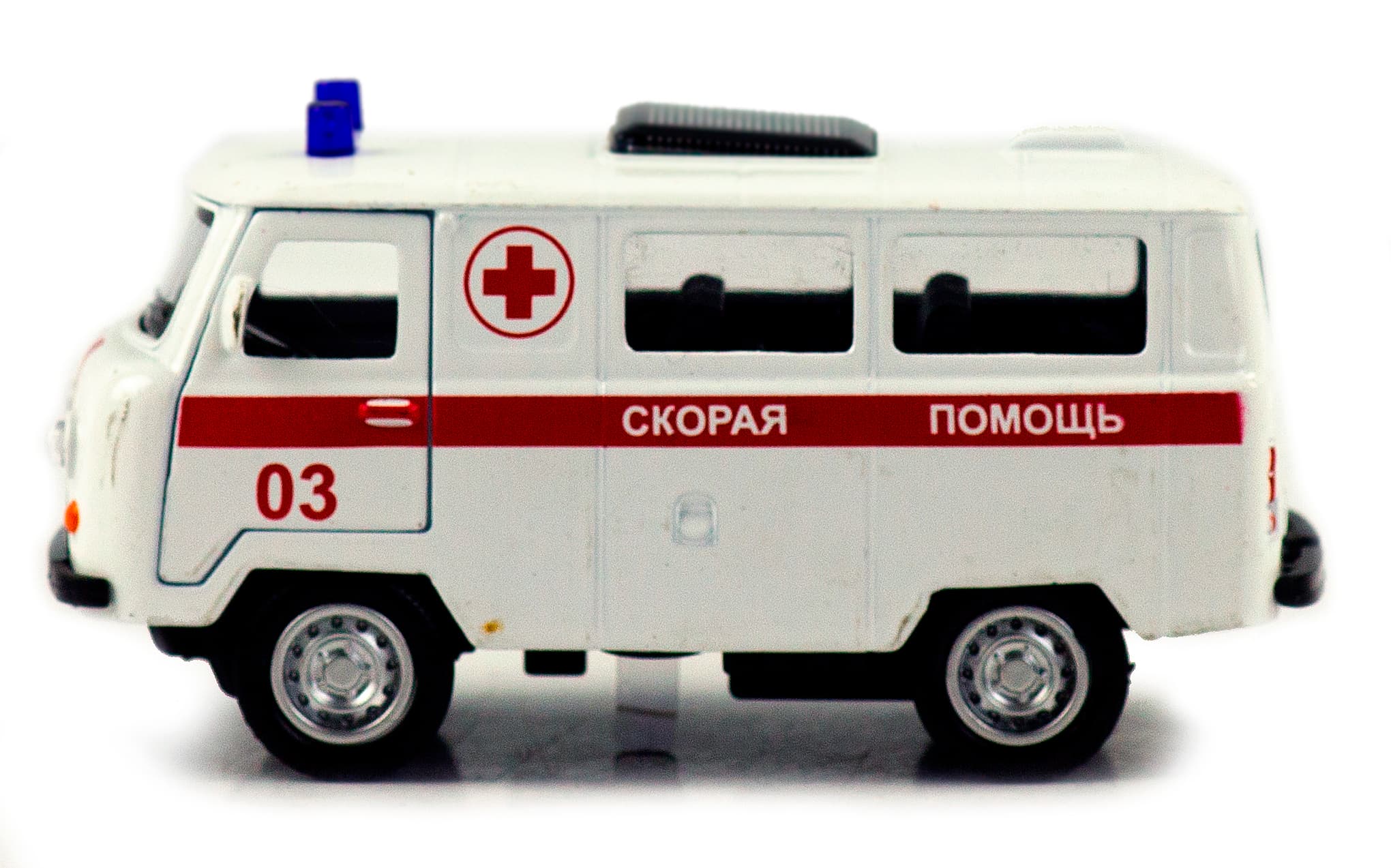 Металлическая машинка 1:32 «Микроавтобус УАЗ Буханка 39625: Служебный» 12 см. 189P-12D, инерционная, свет, звук / Микс