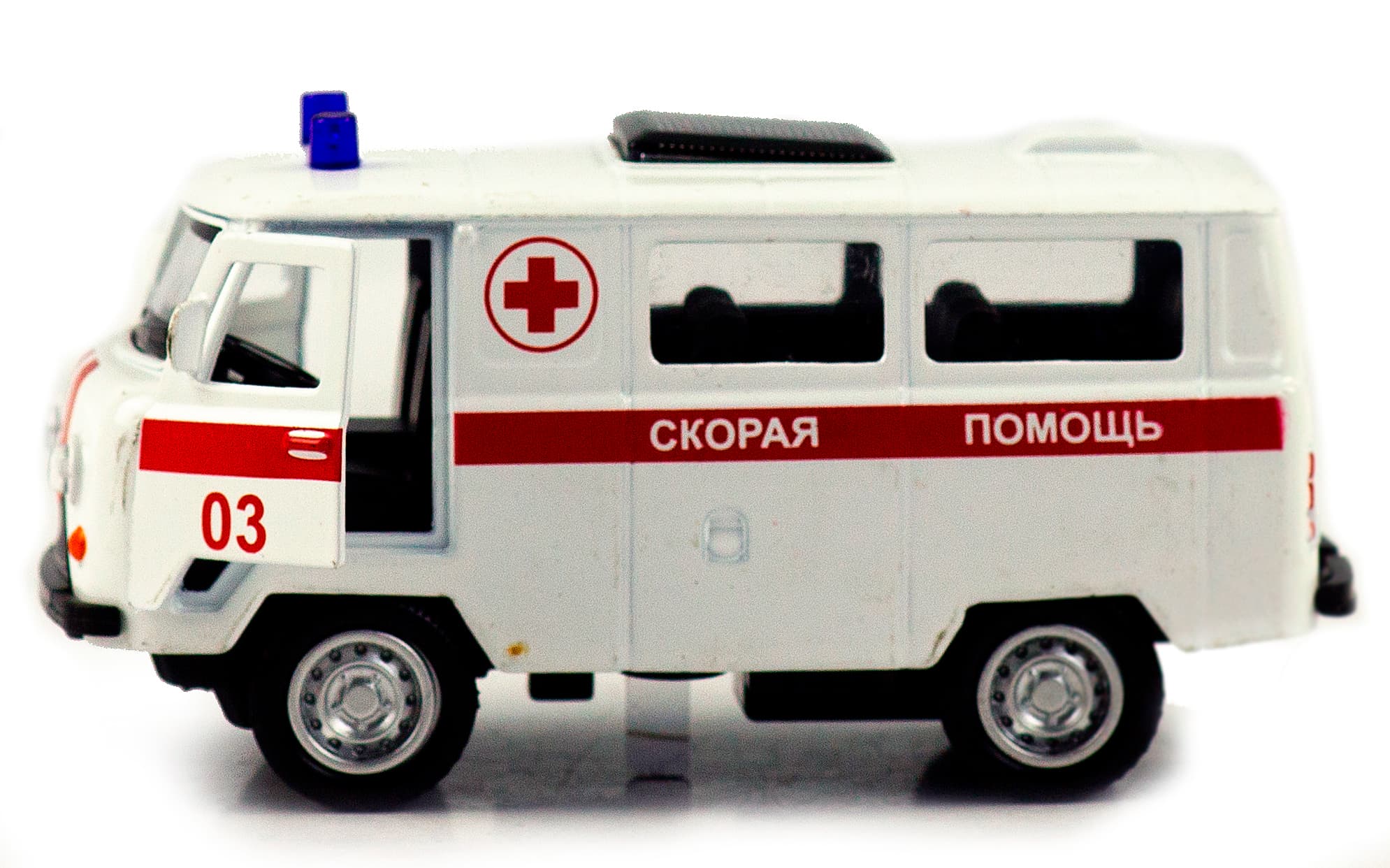 Металлическая машинка 1:32 «Микроавтобус УАЗ Буханка 39625: Служебный» 12 см. 189P-12D, инерционная, свет, звук / Микс