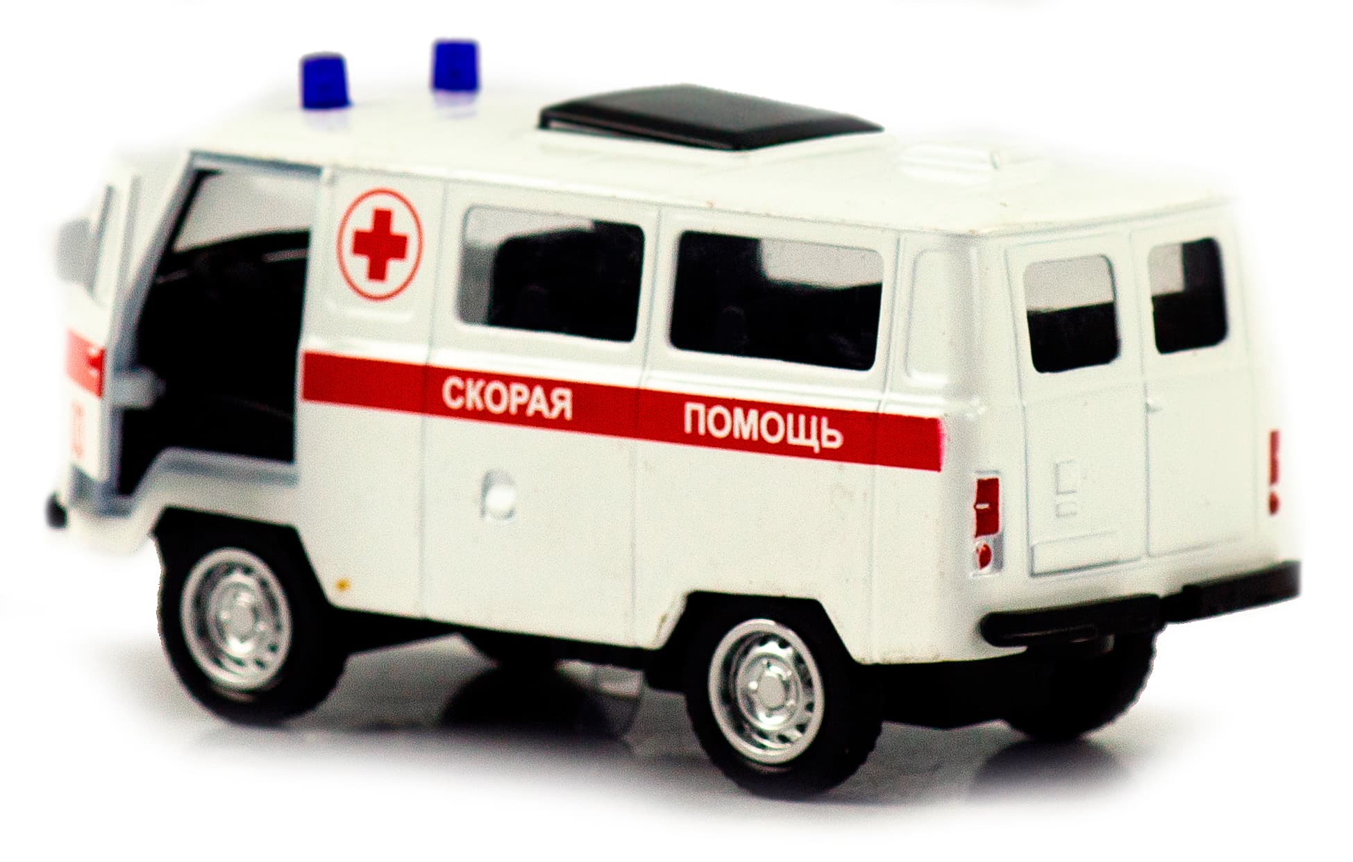 Металлическая машинка 1:32 «Микроавтобус УАЗ Буханка 39625: Служебный» 12 см. 189P-12D, инерционная, свет, звук / Микс