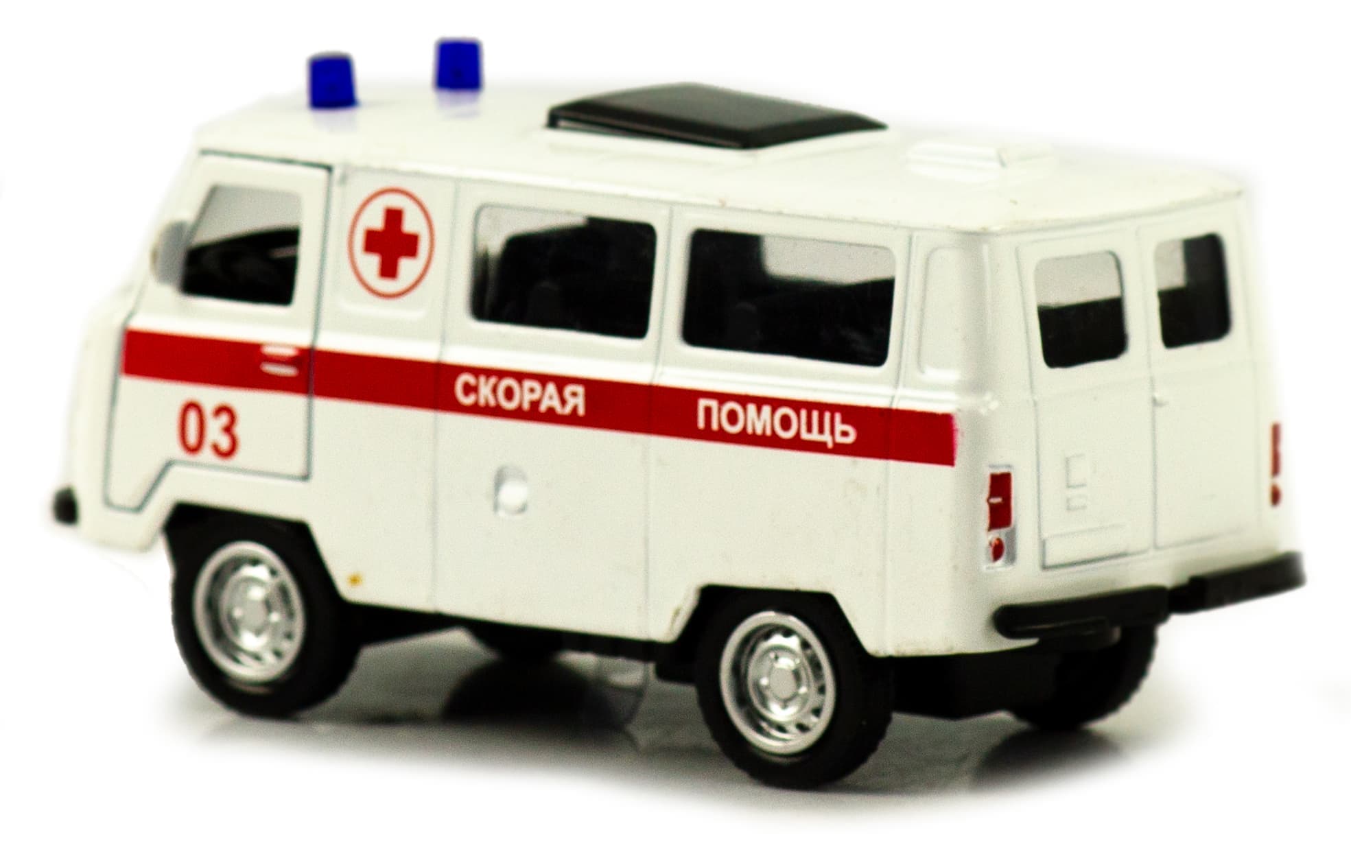 Металлическая машинка 1:32 «Микроавтобус УАЗ Буханка 39625: Служебный» 12 см. 189P-12D, инерционная, свет, звук / Микс