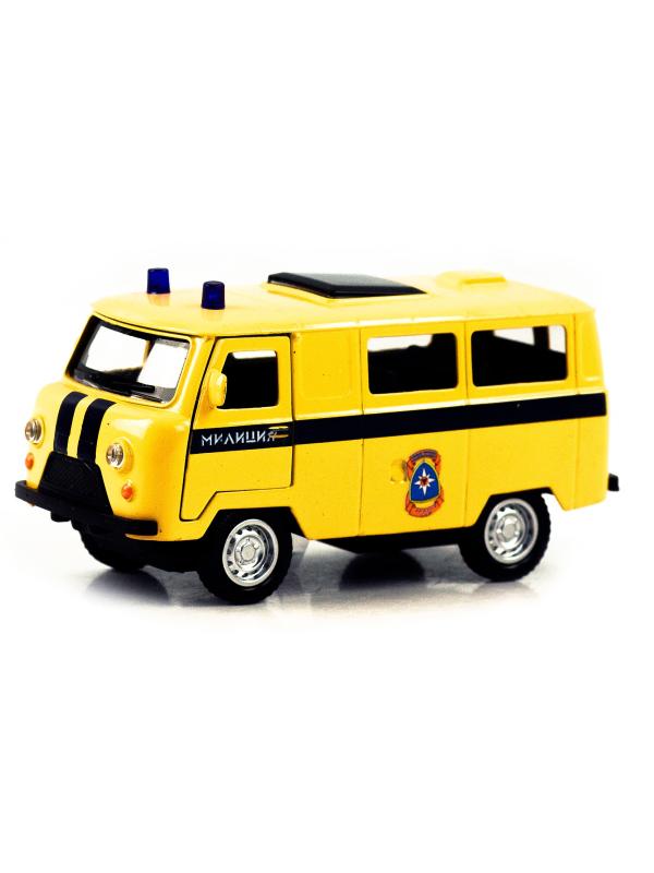 Металлическая машинка 1:32 «Микроавтобус УАЗ Буханка 39625: Служебный» 12 см. 189P-12D, инерционная, свет, звук / Микс