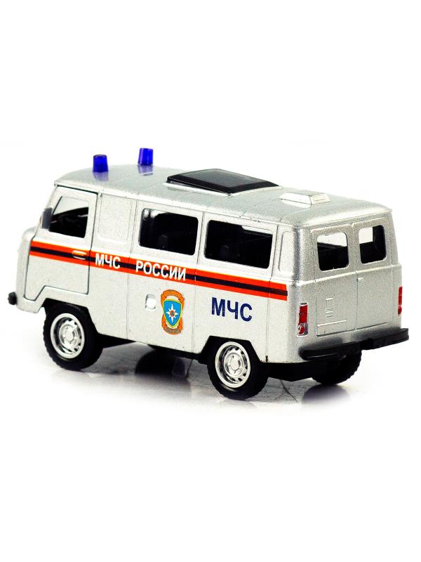 Металлическая машинка 1:32 «Микроавтобус УАЗ Буханка 39625: Служебный» 12 см. 189P-12D, инерционная, свет, звук / Микс