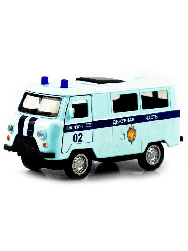 Металлическая машинка 1:32 «Микроавтобус УАЗ Буханка 39625: Служебный» 12 см. 189P-12D, инерционная, свет, звук / Микс