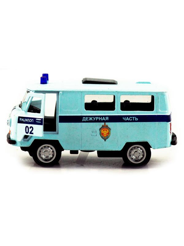 Металлическая машинка 1:32 «Микроавтобус УАЗ Буханка 39625: Служебный» 12 см. 189P-12D, инерционная, свет, звук / Микс