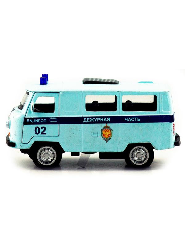 Металлическая машинка 1:32 «Микроавтобус УАЗ Буханка 39625: Служебный» 12 см. 189P-12D, инерционная, свет, звук / Микс