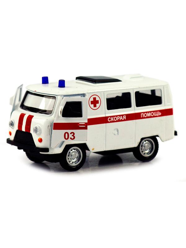Металлическая машинка 1:32 «Микроавтобус УАЗ Буханка 39625: Служебный» 12 см. 189P-12D, инерционная, свет, звук / Микс