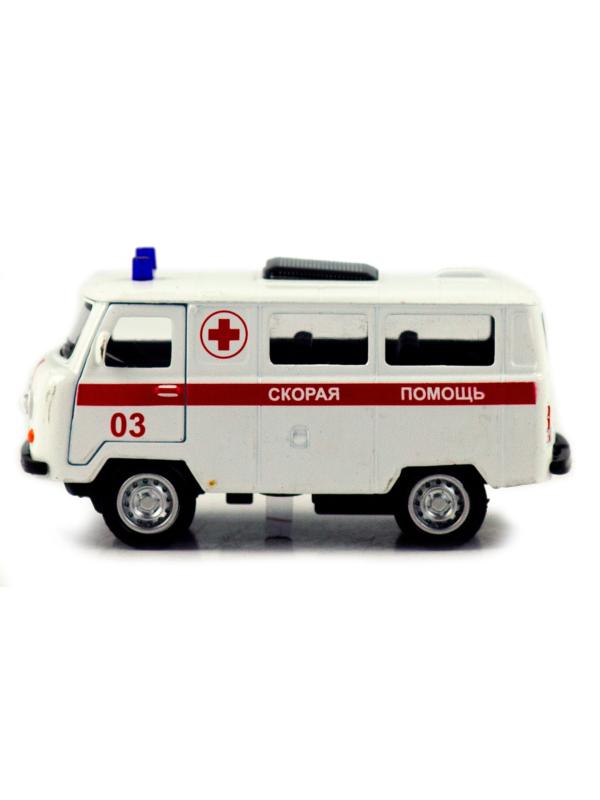 Металлическая машинка 1:32 «Микроавтобус УАЗ Буханка 39625: Служебный» 12 см. 189P-12D, инерционная, свет, звук / Микс