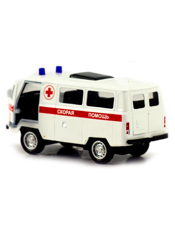 Металлическая машинка 1:32 «Микроавтобус УАЗ Буханка 39625: Служебный» 12 см. 189P-12D, инерционная, свет, звук / Микс