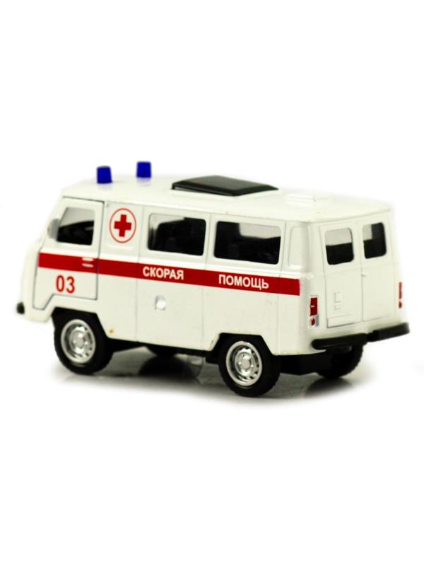 Металлическая машинка 1:32 «Микроавтобус УАЗ Буханка 39625: Служебный» 12 см. 189P-12D, инерционная, свет, звук / Микс