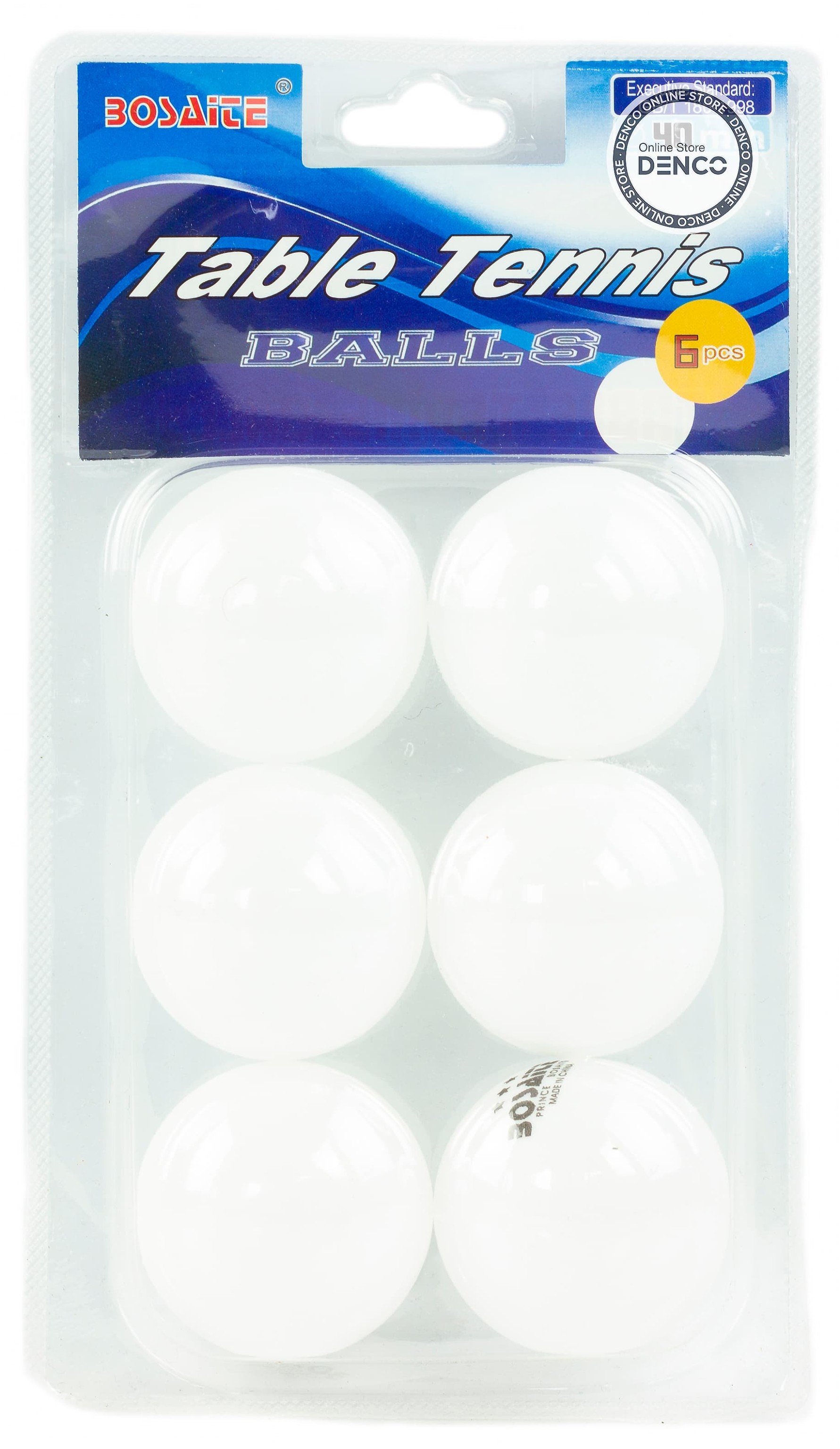 Мячи для настольного тенниса (Пинг-Понга) Bosaite 47040, 40 мм., 3 звезды , 6 шт.  / Микс