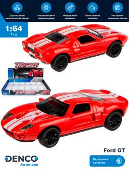 Металлическая машинка Play Smart 1:64 «Ford GT» 6590D Автопарк, инерционная / Красный