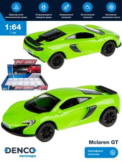 Металлическая машинка Play Smart 1:64 «Mclaren GT» 6590D Автопарк, инерционная / Зеленый