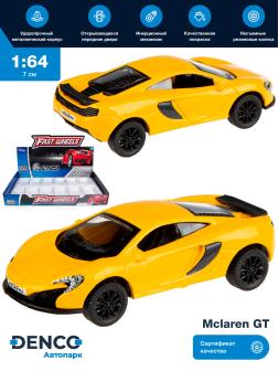 Металлическая машинка Play Smart 1:64 «Mclaren GT» 6590D Автопарк, инерционная / Желтый