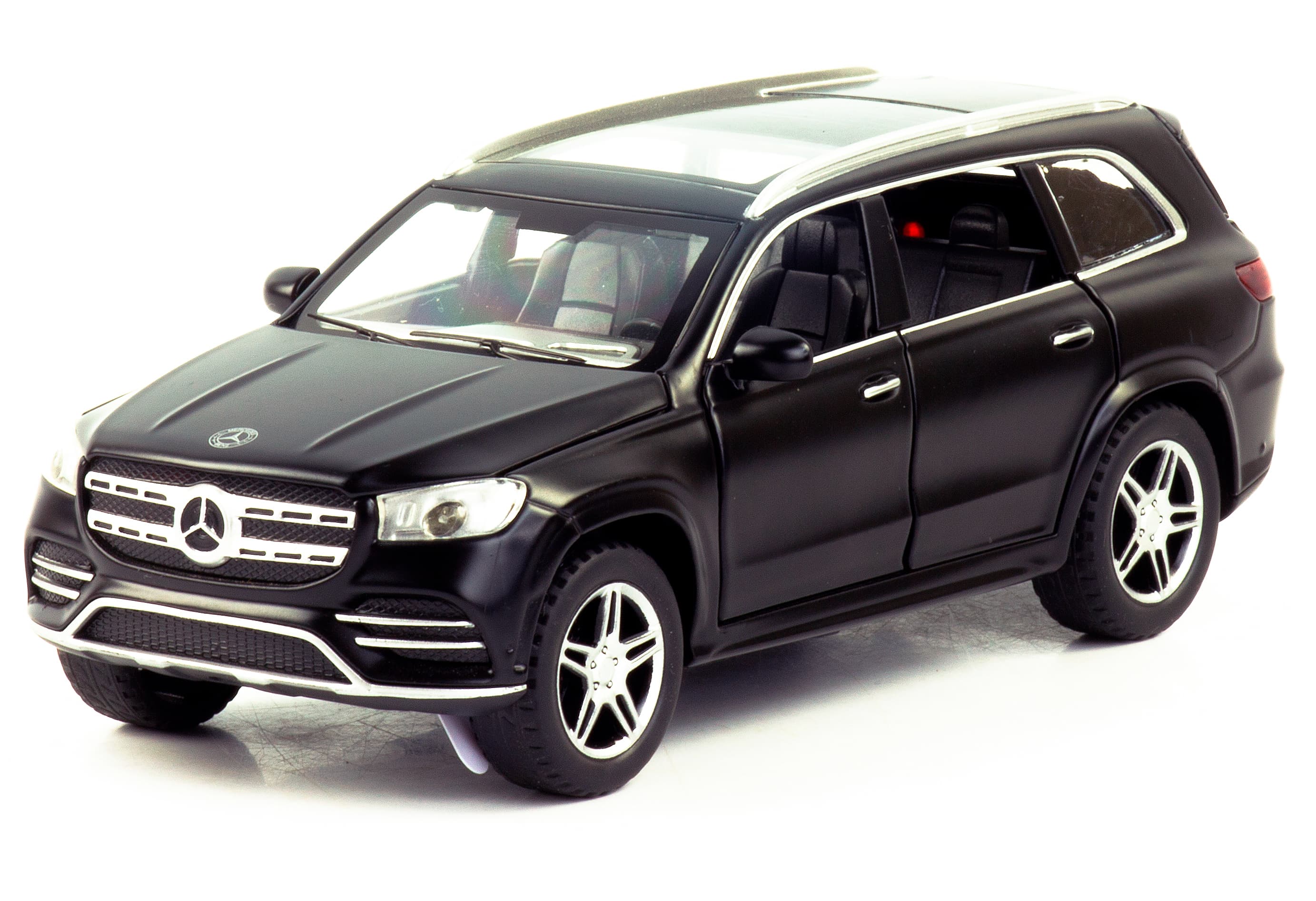 Металлическая машинка ChiMei Model 1:32 «Mercedes-Benz GLS 580 с автобоксом» CM304, инерционная, свет, звук / Черный