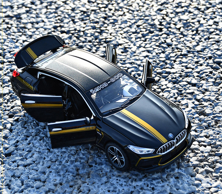 Металлическая машинка ChiMei Model 1:32 «BMW M8 Manhart» 16 см. CM308, инерционная, свет, звук / Черный