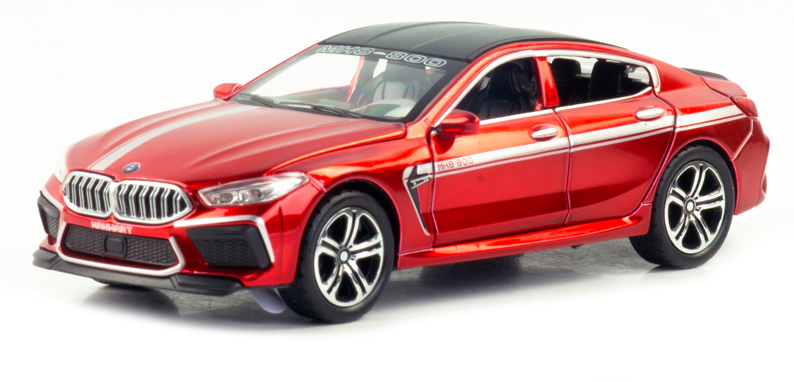 Металлическая машинка ChiMei Model 1:32 «BMW M8 Manhart» 16 см. CM308, инерционная, свет, звук / Красный