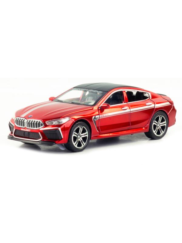 Металлическая машинка ChiMei Model 1:32 «BMW M8 Manhart» 16 см. CM308, инерционная, свет, звук / Красный