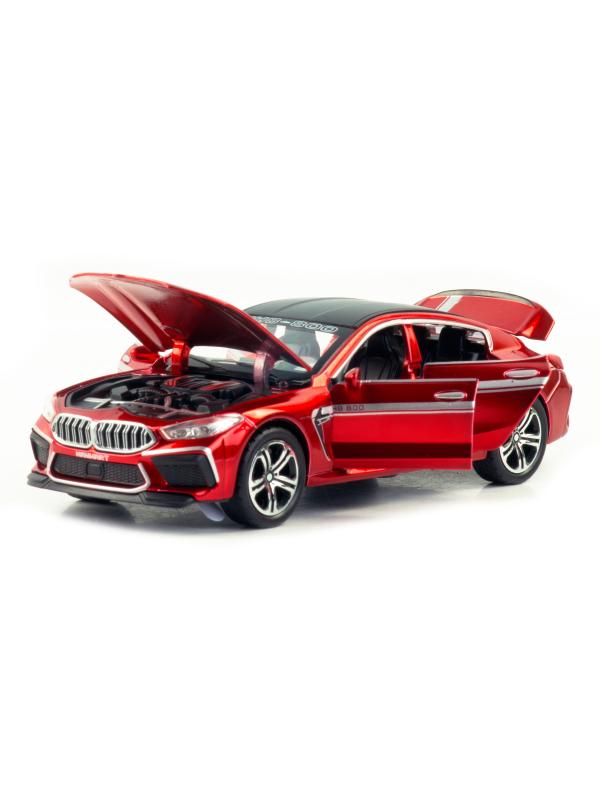 Металлическая машинка ChiMei Model 1:32 «BMW M8 Manhart» 16 см. CM308, инерционная, свет, звук / Красный