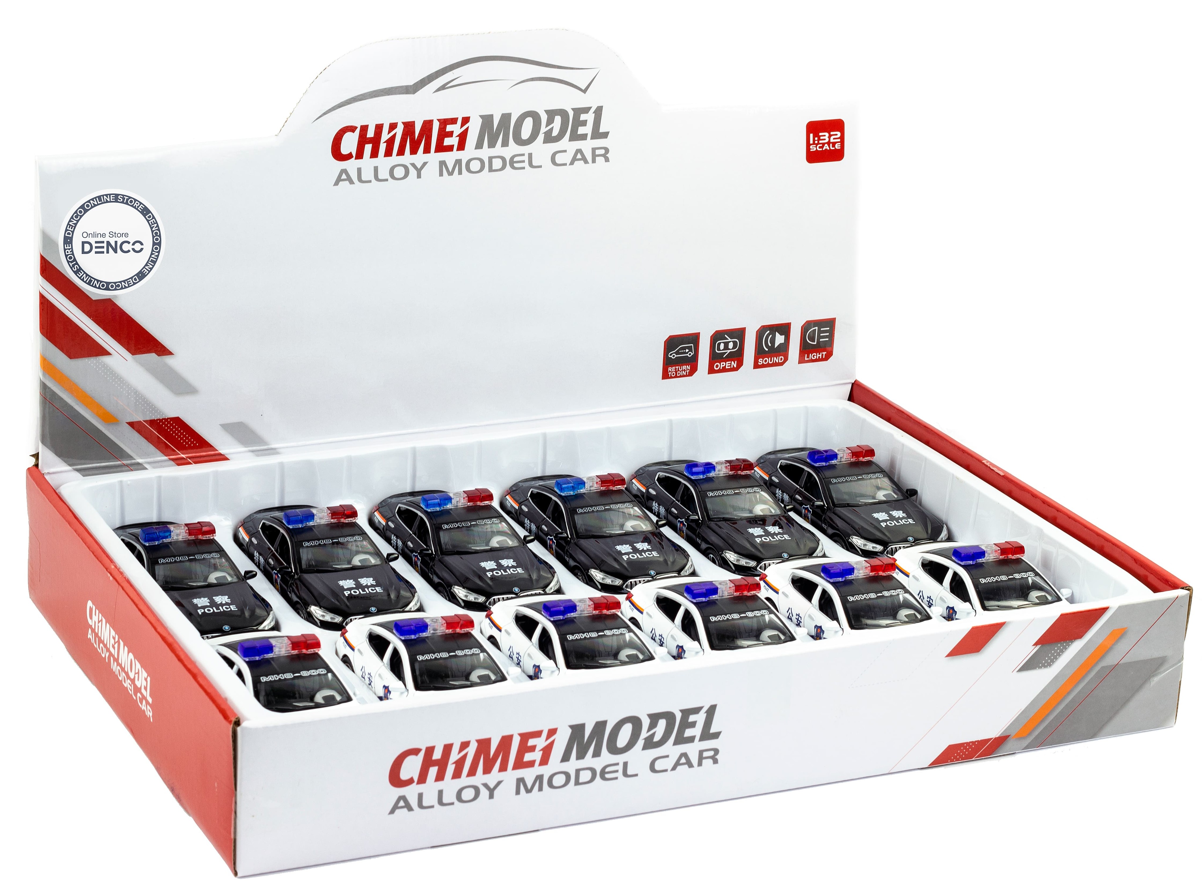 Машина металлическая ChiMei Model 1:32 «BMW M8 Police» 16 cм. CM318, инерционная, свет, звук / Черный