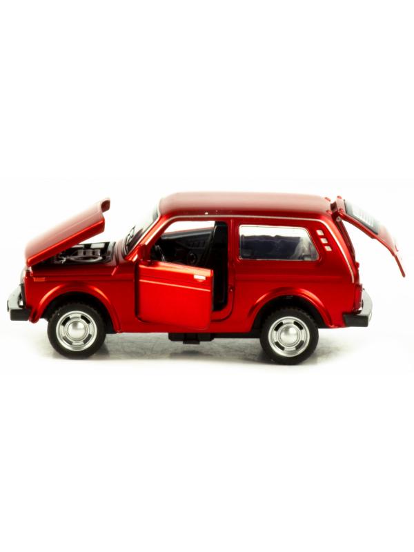 Машинка металлическая Wanbao 1:32 «Niva / ВАЗ 2121 Нива» 633D инерционная, свет, звук / Красный