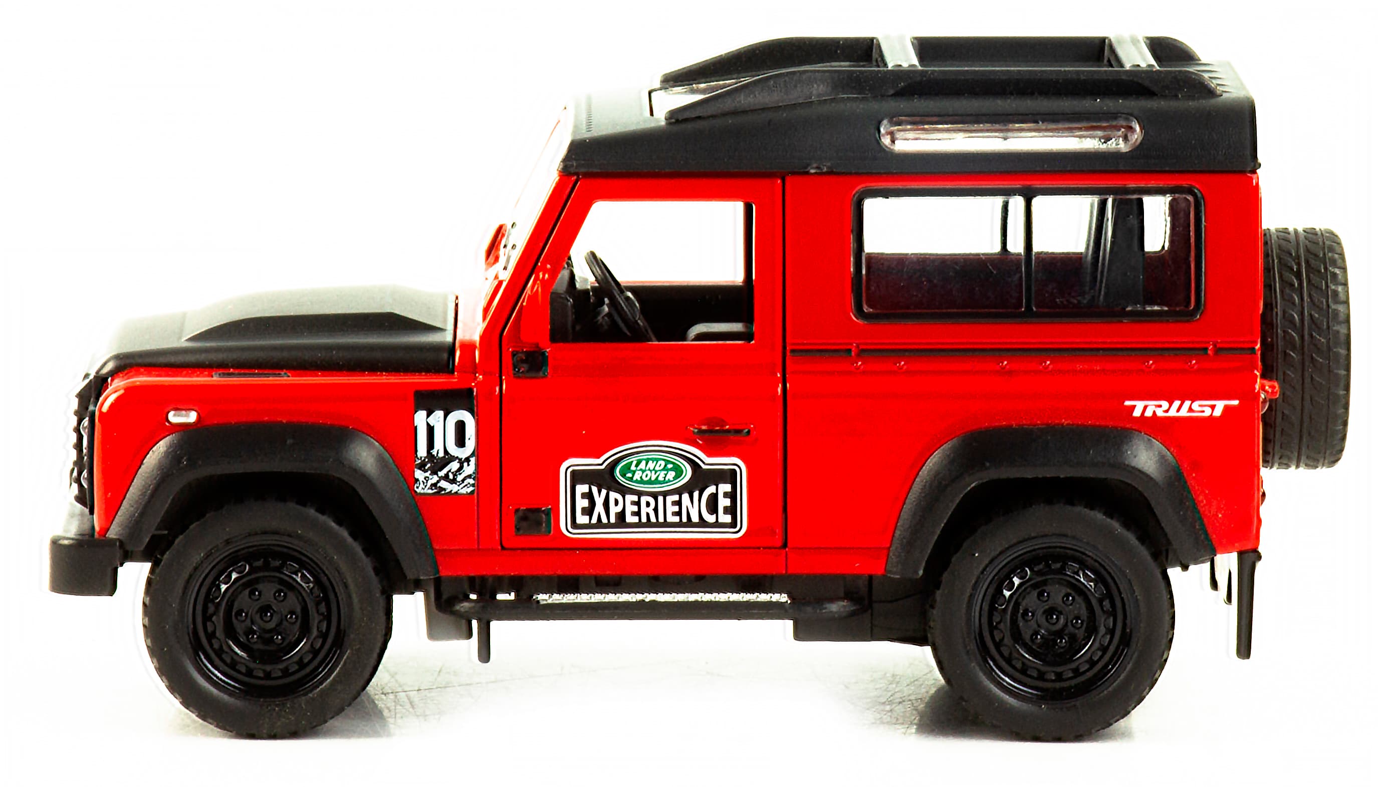 Металлическая машинка Jiaye Model 1:32 «Land Rover Defender 110» 32561, 14.5 см., звук, свет, инерционная / Красный