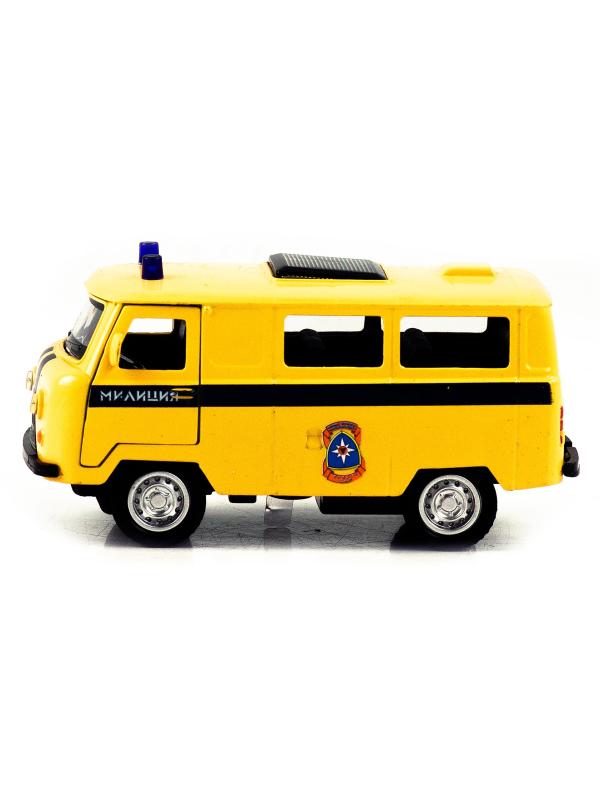 Металлическая машинка 1:32 «Микроавтобус УАЗ Буханка 39625: Служебный» 12 см. 189P-12D, инерционная, свет, звук / Милиция