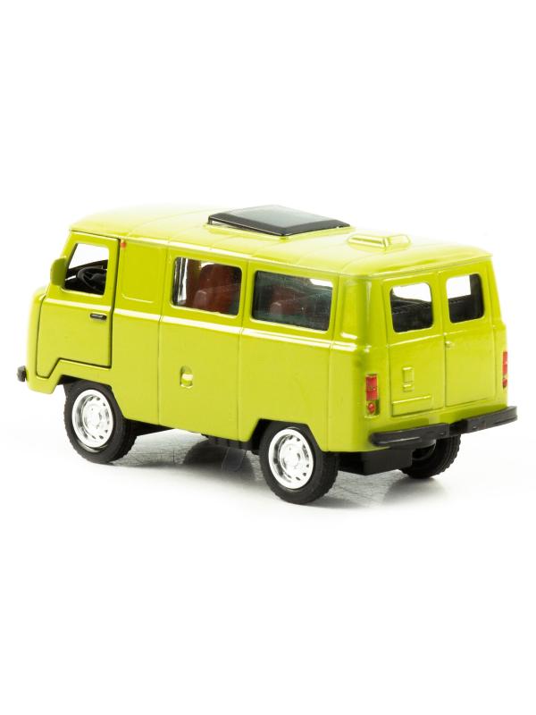 Металлическая машинка 1:32 «Микроавтобус УАЗ Буханка 39625» 12 см. 189-12D, инерционная, свет, звук / Зеленый
