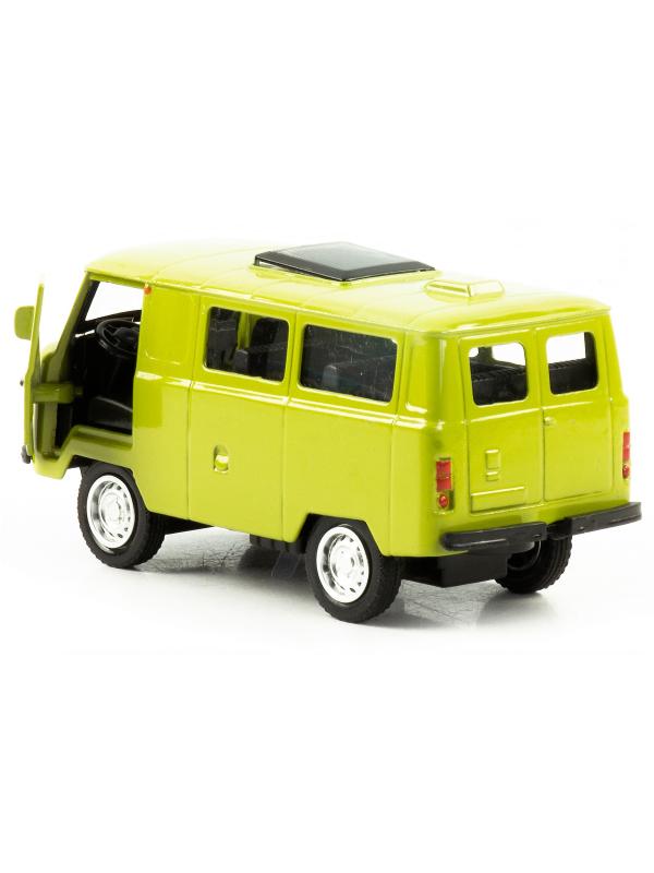 Металлическая машинка 1:32 «Микроавтобус УАЗ Буханка 39625» 12 см. 189-12D, инерционная, свет, звук / Зеленый