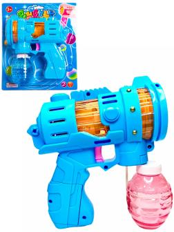 Пистолет-генератор мыльных пузырей «Bubble Gun» 2088-32, свет и звук / Голубой