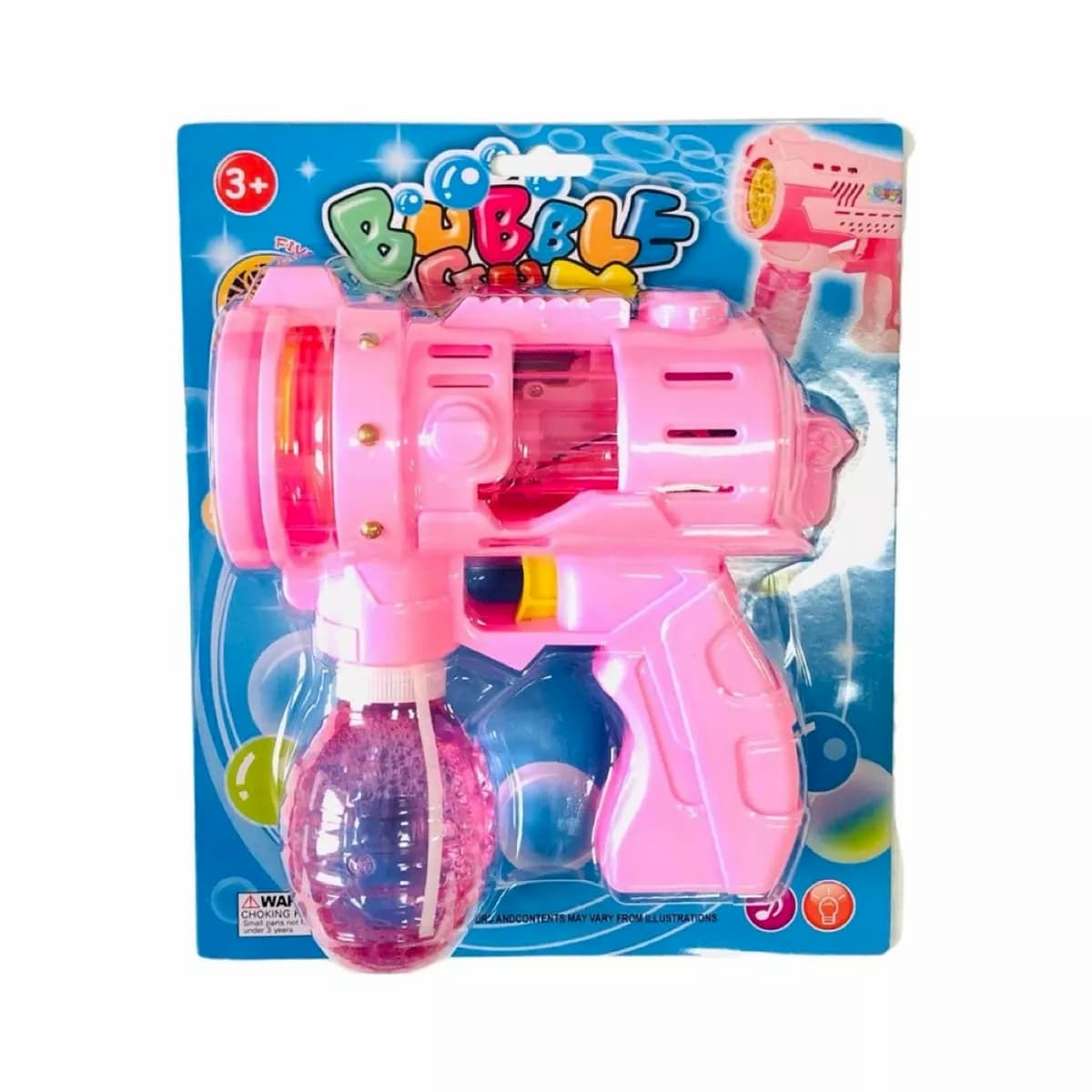 Пистолет-генератор мыльных пузырей «Bubble Gun» 2088-32, свет и звук / Розовый
