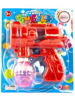 Пистолет-генератор мыльных пузырей «Bubble Gun» 2088-32, свет и звук / Красный