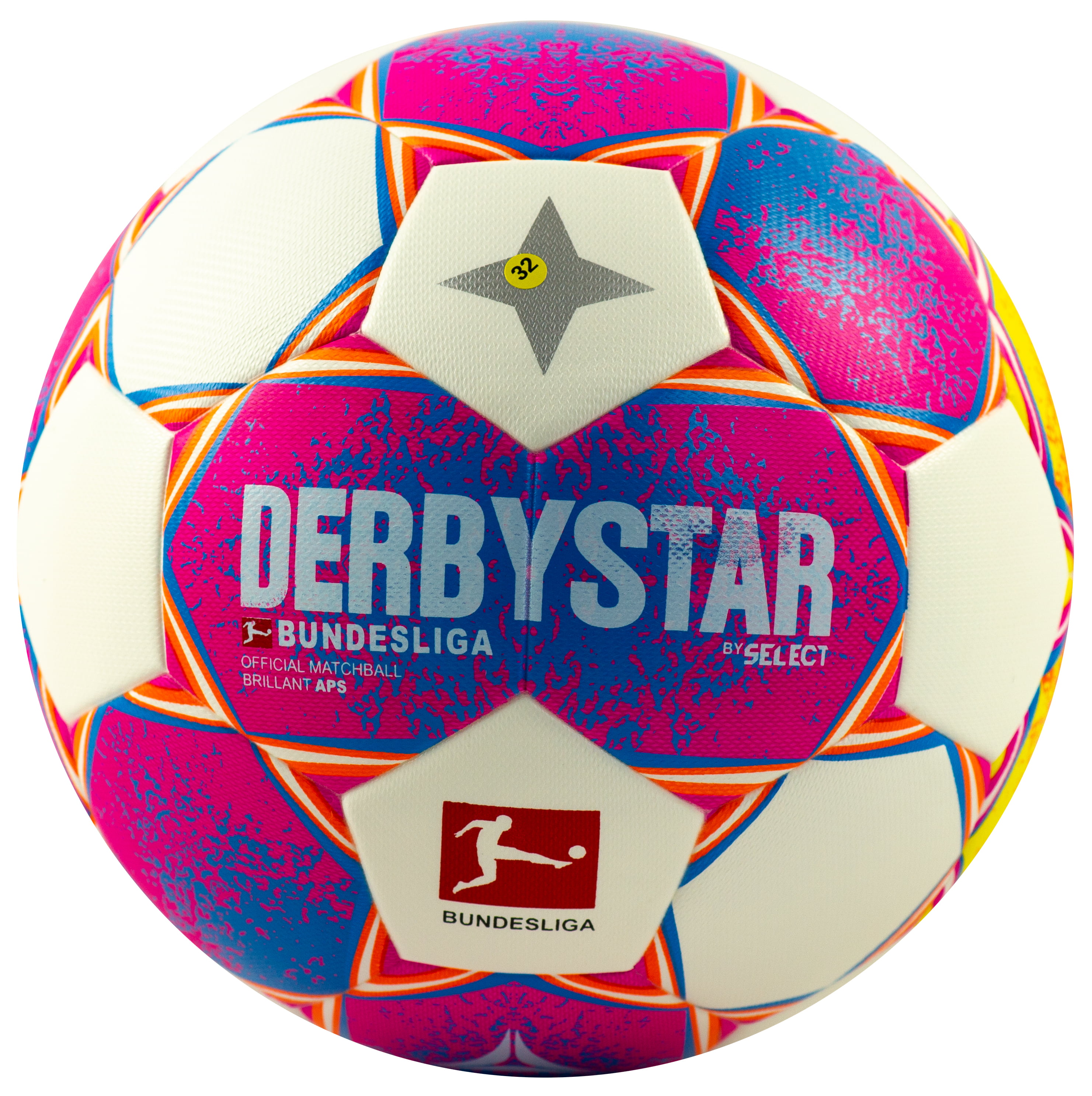 Футбольный мяч «DERBYSTAR FB Bundesliga Brillant APS v21» размер 5, 32 панели, F33951 / Розовый