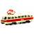 Металлический трамвай 1:32 «Tatra T3SU» 1812-12D, Крутые тачки, инерционный, звук, свет / Красный