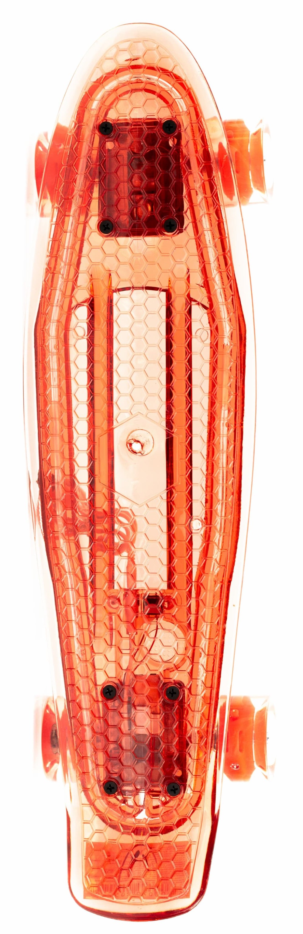 Пенни Борд со светящейся декой и колесами, прозрачный, 55 см. F20502 / Красный