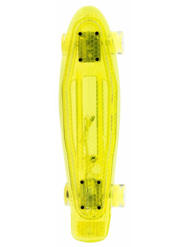Пенни Борд со светящейся декой и колесами, прозрачный, 55 см. F20502 / Желтый