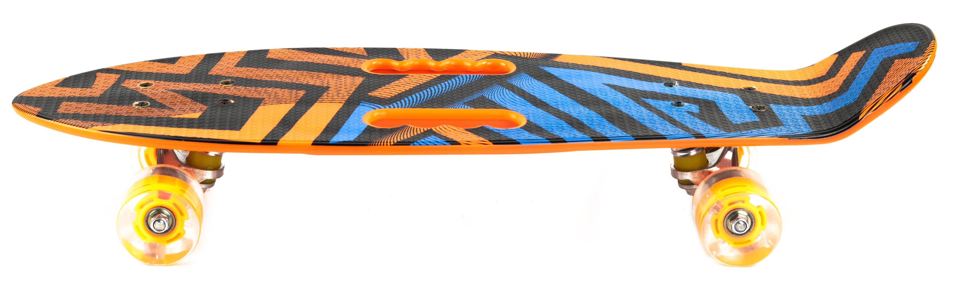 Пенни Борд со светящимися колесами и ручками для переноски, 68 см. S00404 / Оранжевый