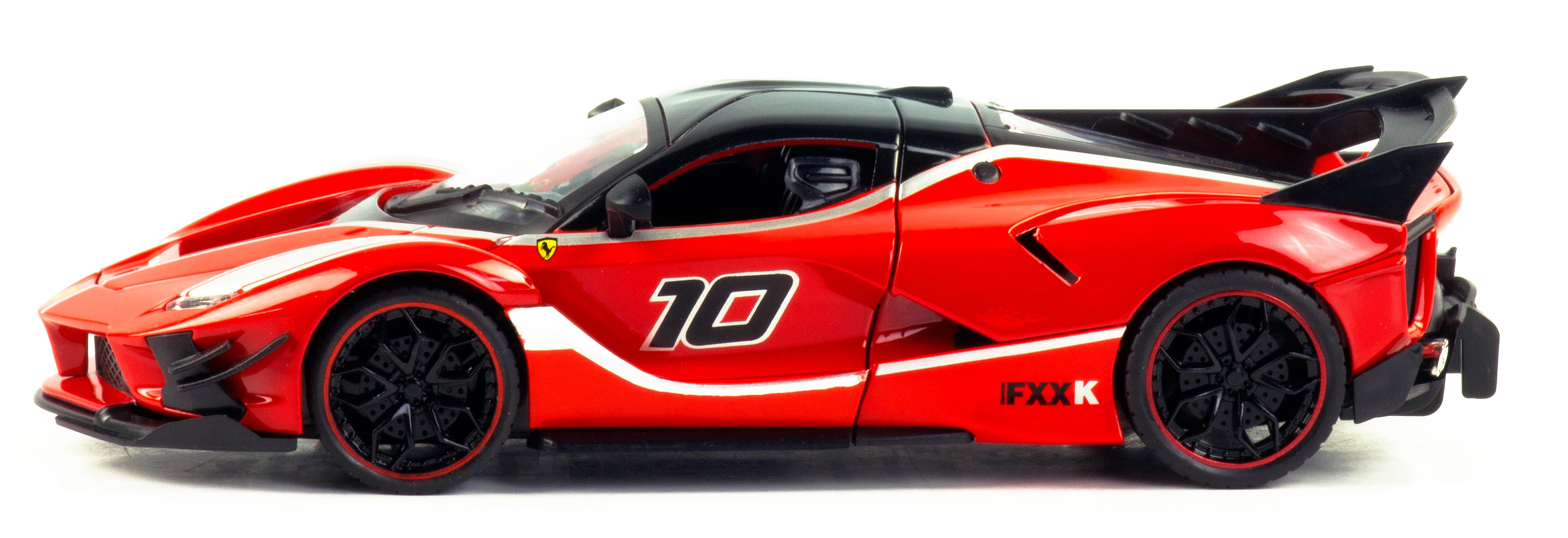 Металлическая машинка HengTeng 1:24 «Ferrari FXXK» 53522-23A, 20 см., инерционная, свет, звук / Красный